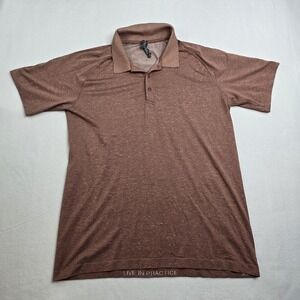 Lululemon Polo Shirt Short Sleeve Men's X-Large Red Collared Active Stretch Logo